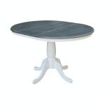 36" Extension Table Top w/ 30"H Traditional Pedestal in Heather Gray & White