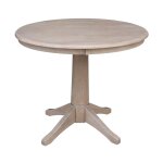 Dining Essentials - 36''Round Table Top w/30" H Transitional Pedestal in Taupe Gray