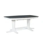 Milano Double Pedestal Extension Table in Heather Gray & White - T05-4096XXT - Image 2