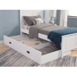 Tykes Bedroom - Pure White Lancaster Twin Trundle Bed - BD08- TRUNDLE - Image 5