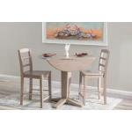 Dining Essentials - 42"Round Drop Leaf Top w/36"H Aria Pedestal in Taupe Gray - T09-23B-36