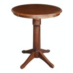 Dining Essentials - 30'' Round Table Top w/36"H Transitional Pedestal w/Extension in Espresso