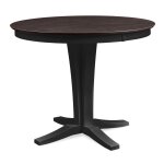 Cosmopolitan Collection - 48" Sienna Round Solid Top w/ 36" Verona Pedestal in Coal and Black - T46-4536B
