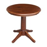 Dining Essentials - 30''H Round Table Top w/30"H Transitional Pedestal in Espresso