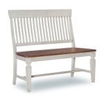 Vista Slat Back Bench in Hickory & Shell