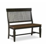 Vista Collection Slat Back Bench in Hickory & Coal - Image 4