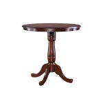 Dining Essentials - 36''Round Table Top w/36"H Traditional Pedestal w/Extension in Espresso - T58-6B