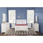 Tykes Bedroom - Chalk & White High Tide 90° Full Bed - BD128-1201FH