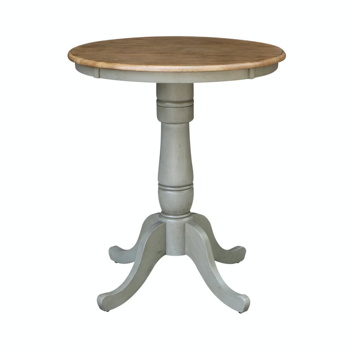 7b1899b684ad307fb823476f4159d2ad Dining Essentials - 30'' Round Table Top w/36"H Traditional Pedestal w/ Extension in Hickory/Stone - Image 1