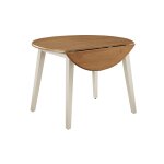 Dining Essentials - 42" Dropleaf Leg Table in Hickory and Shell