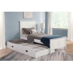 Tykes Bedroom - Pure White Lancaster Twin Trundle Bed - BD08- TRUNDLE - Image 4