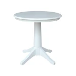 30'' Pedestal Table in Pure White