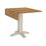 Dining Essentials - 36" Square Dropleaf Table in Hickory and Shell