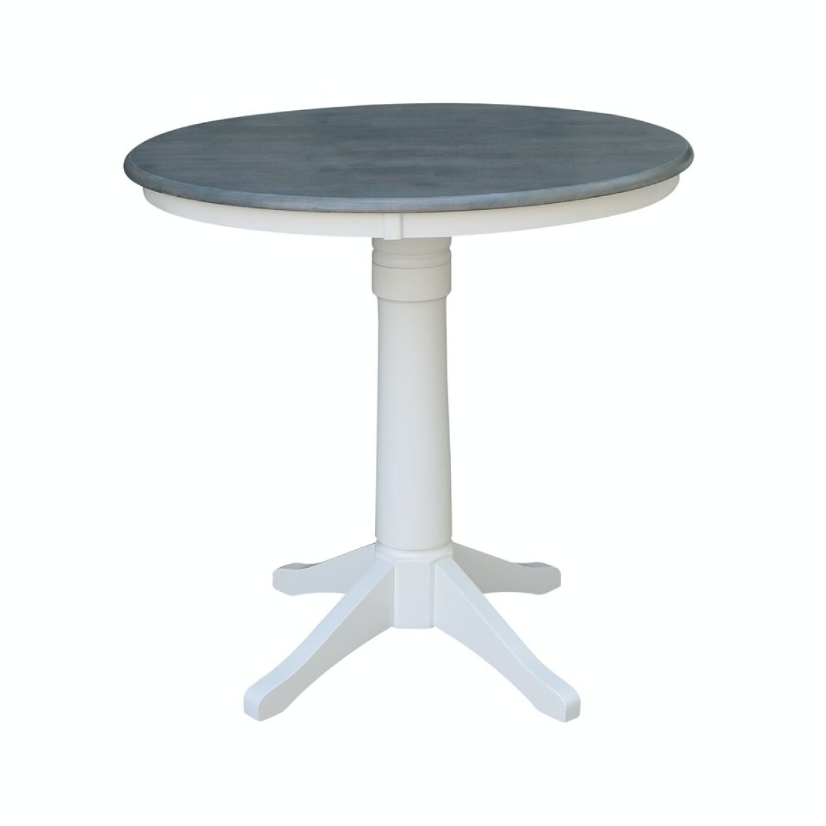 87b494bbdee9d99ba50005a70f338d4b 36'' Round Table Top w/ 36" H Transitional Pedestal w/Extension in Heather Gray & White - Image 1