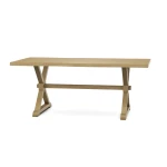 Farmhouse Live Edge Table Top w/ Farmhouse Trestle Base - T-4074A - Image 6