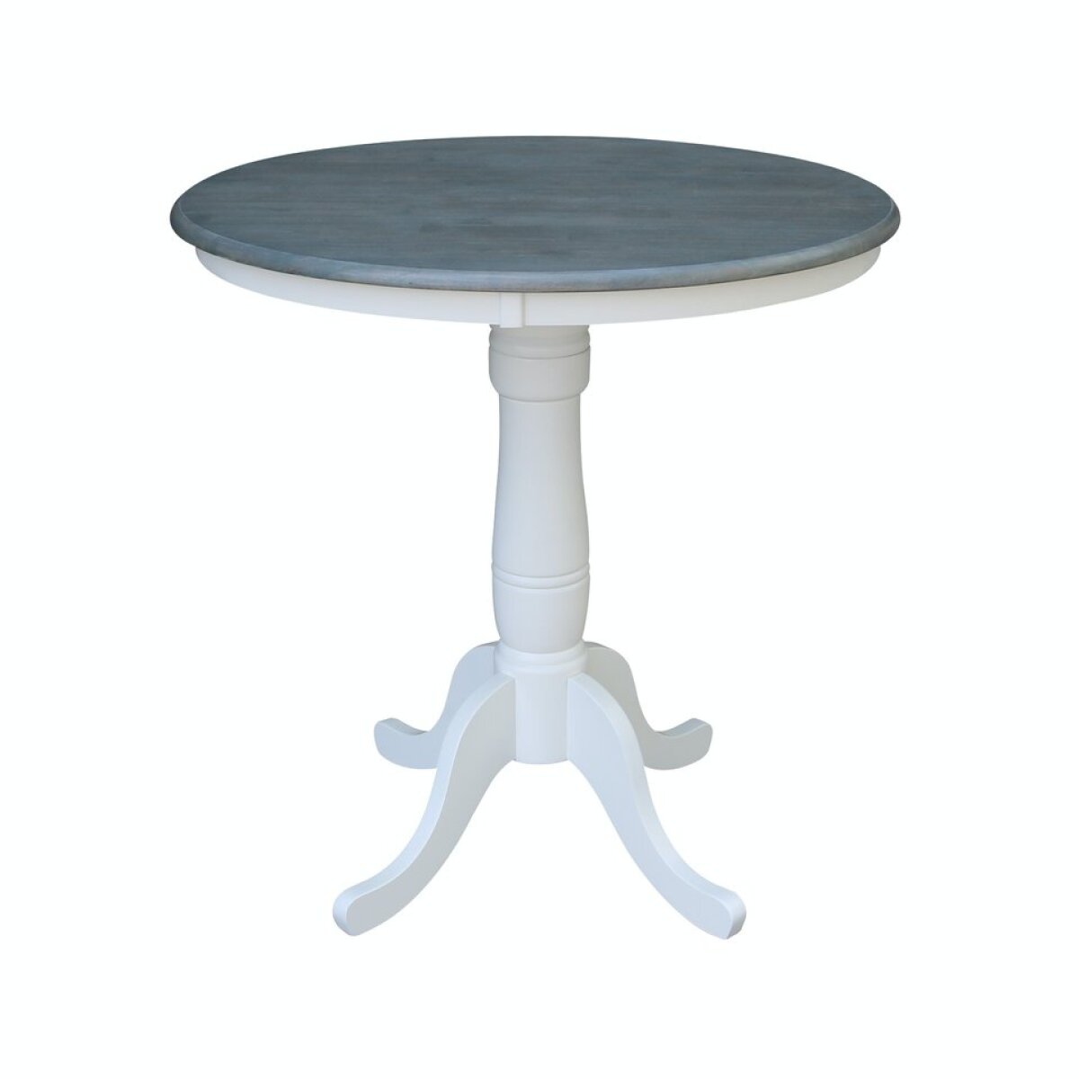 8fcec61fdad81474afc5d3df0bcc3b77 36'' Round Table Top w/36"H Traditional Pedestal w/Extension in Heather Gray & White - Image 1