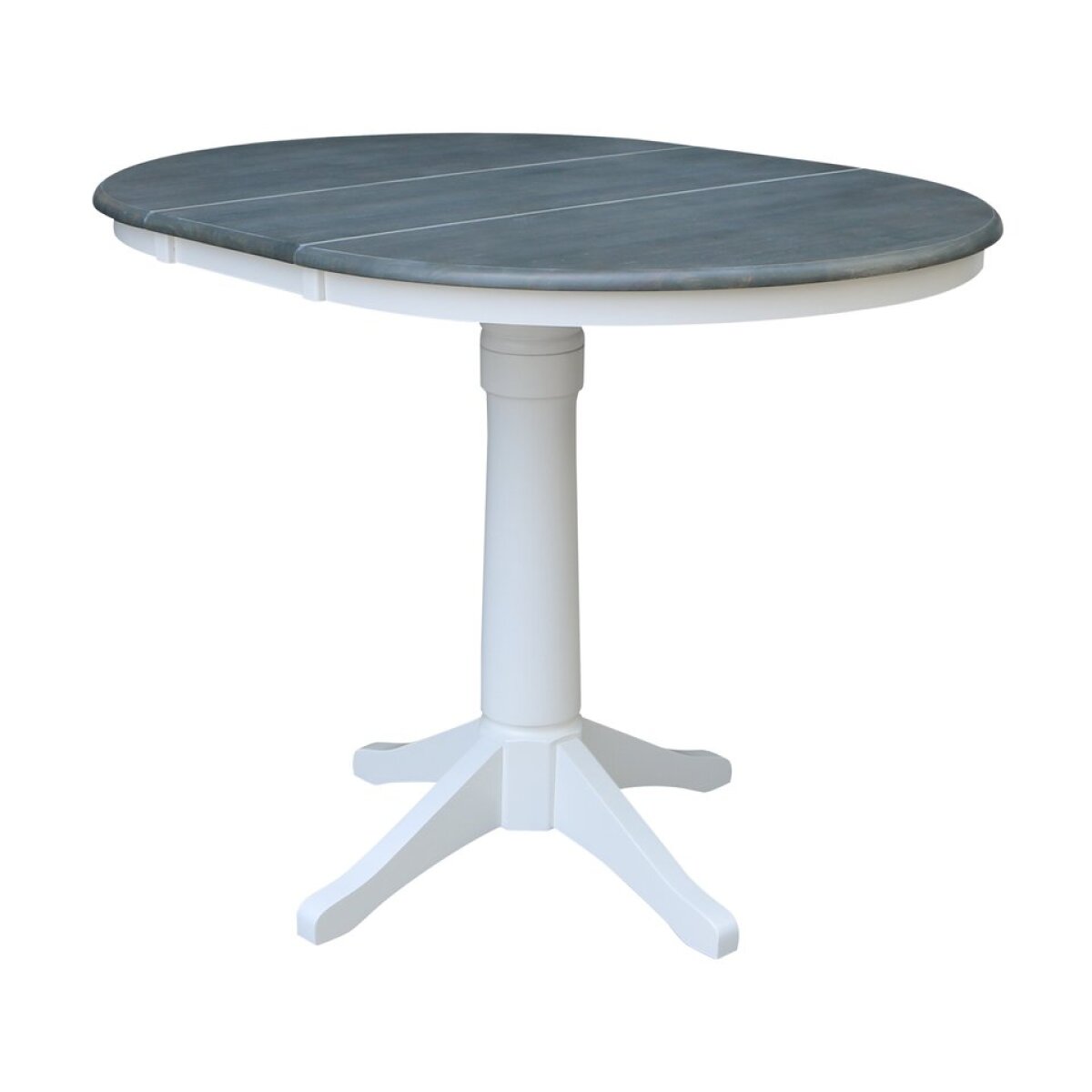 90bb04b0170ca4b6014110c8a2b7ca89 36" Extension Table Top w/ 36" H Transitional Pedestal w/Extension in Heather Gray & White - T05-36RXT - Image 1