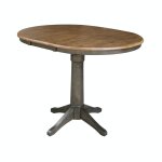 Dining Essentials - 36" Extension Table Top w/36"H Transitional Pedestal w/Extension in Hickory/Coal