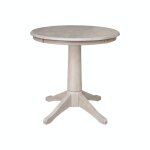 Dining Essentials - 30'' Round Table Top w/ 30"H Transitional Pedestal in Taupe Gray