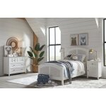 Tykes Bedroom - Chalk & White High Tide Arch Twin Bed - BD128-1202TH - Image 4