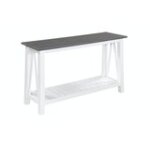 Home Accents - Surrey Sofa Table in Heather Gray and White - Image 4