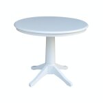 Dining Essentials - 36'' Round Pedestal Table w/ 30"H Transitional Pedestal in Pure White