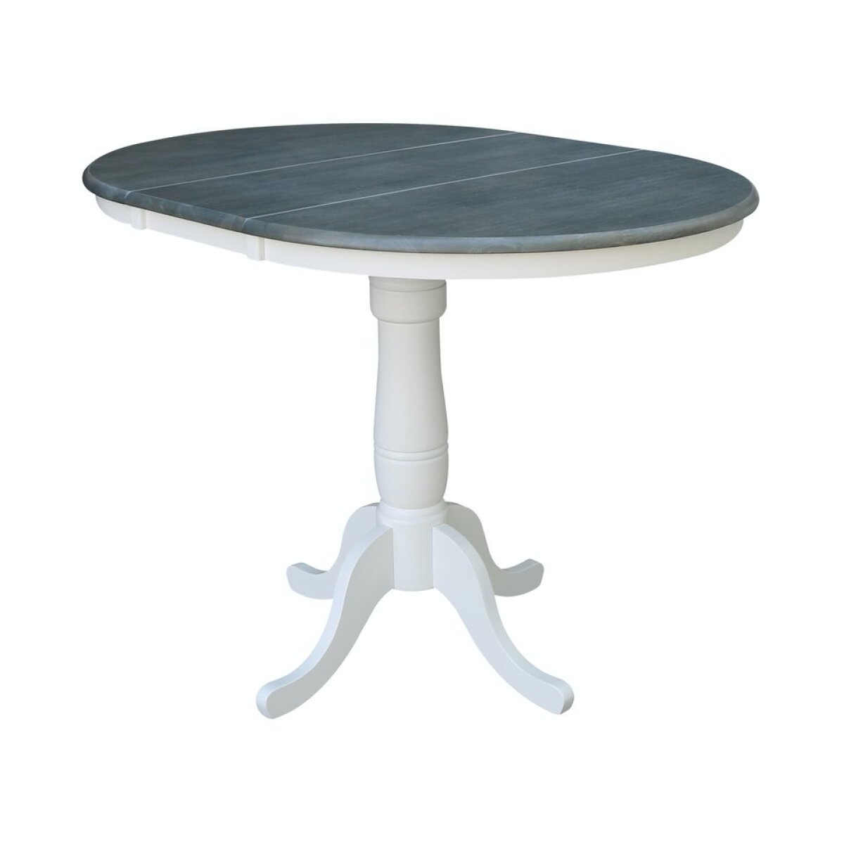 a20b98f956d2d51dcf3d8a33a85e3f07 36" Extension Table Top w/ 36"H Traditional Pedestal w/Extension in Heather Gray/ White - Image 1