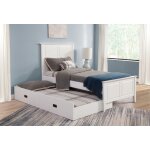 Tykes Bedroom - Pure White Lancaster Twin Trundle Bed - BD08- TRUNDLE