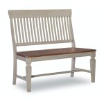 Vista Collection Slat Back Bench in Hickory & Stone