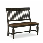 Vista Collection Slat Back Bench in Hickory & Coal