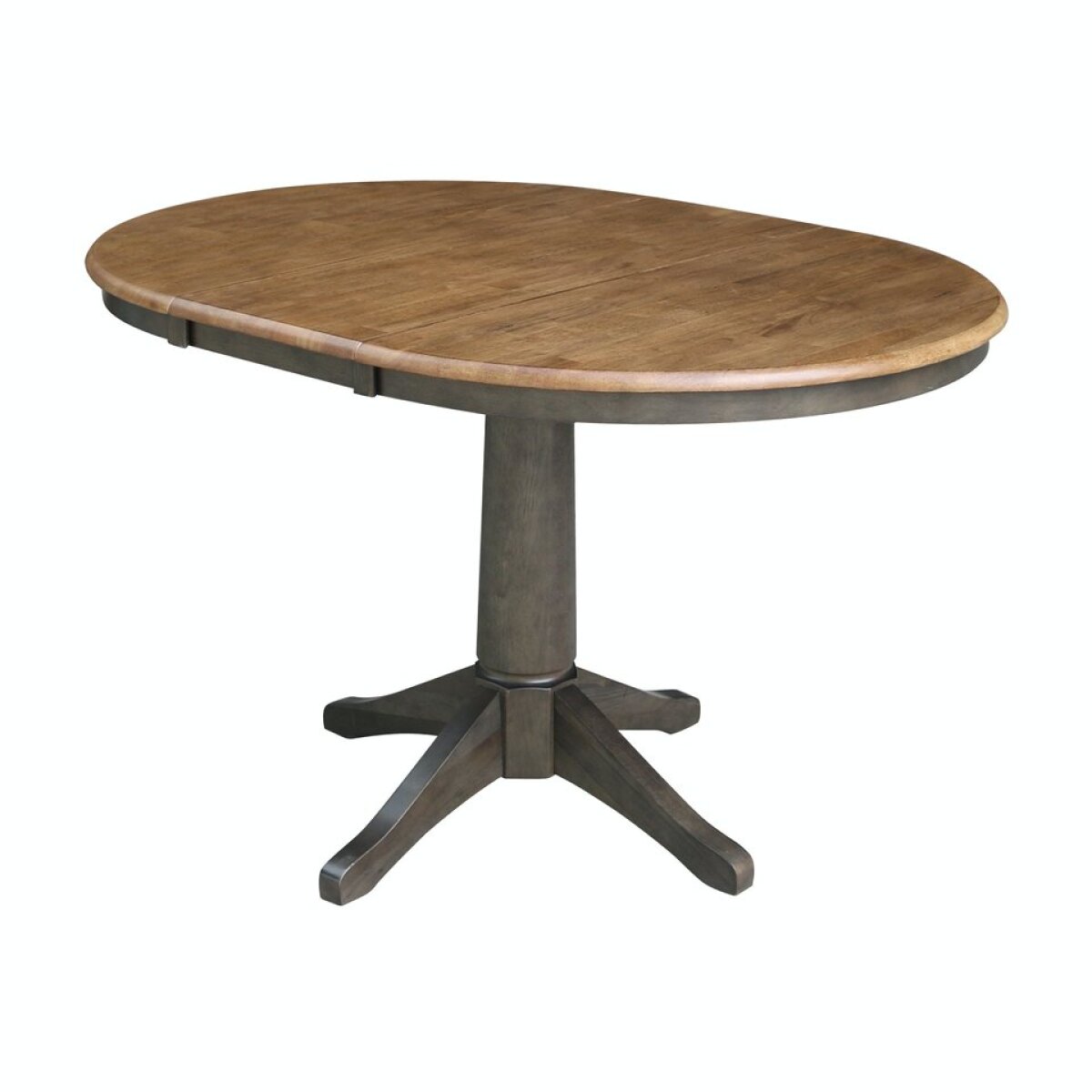 aa44f1dad1fd1790ed1188d0cdb8aa14 Dining Essentials - 36" Extension Table Top w/30"H Transitional Pedestal in Hickory/Coal - Image 1