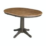 Dining Essentials - 36" Extension Table Top w/30"H Transitional Pedestal in Hickory/Coal