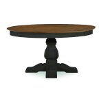 Vista Collection 52" Solid Round Table Top w/Banks Pedestal Base in Hickory and Coal - T45-52T