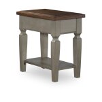 Home Accents - Vista Side Table in Hickory & Stone