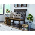 Vista Collection Slat Back Bench in Hickory & Coal - Image 5