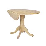 Dining Essentials - Round Drop Leaf Pedestal Table in Natural