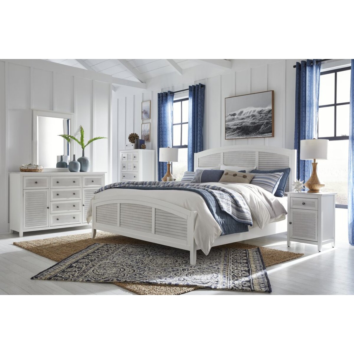 b9b83e010693a9093fe9eb850282c35e King High Tide Arch Bed in Chalk and White - BD128-1202KF - Image 1