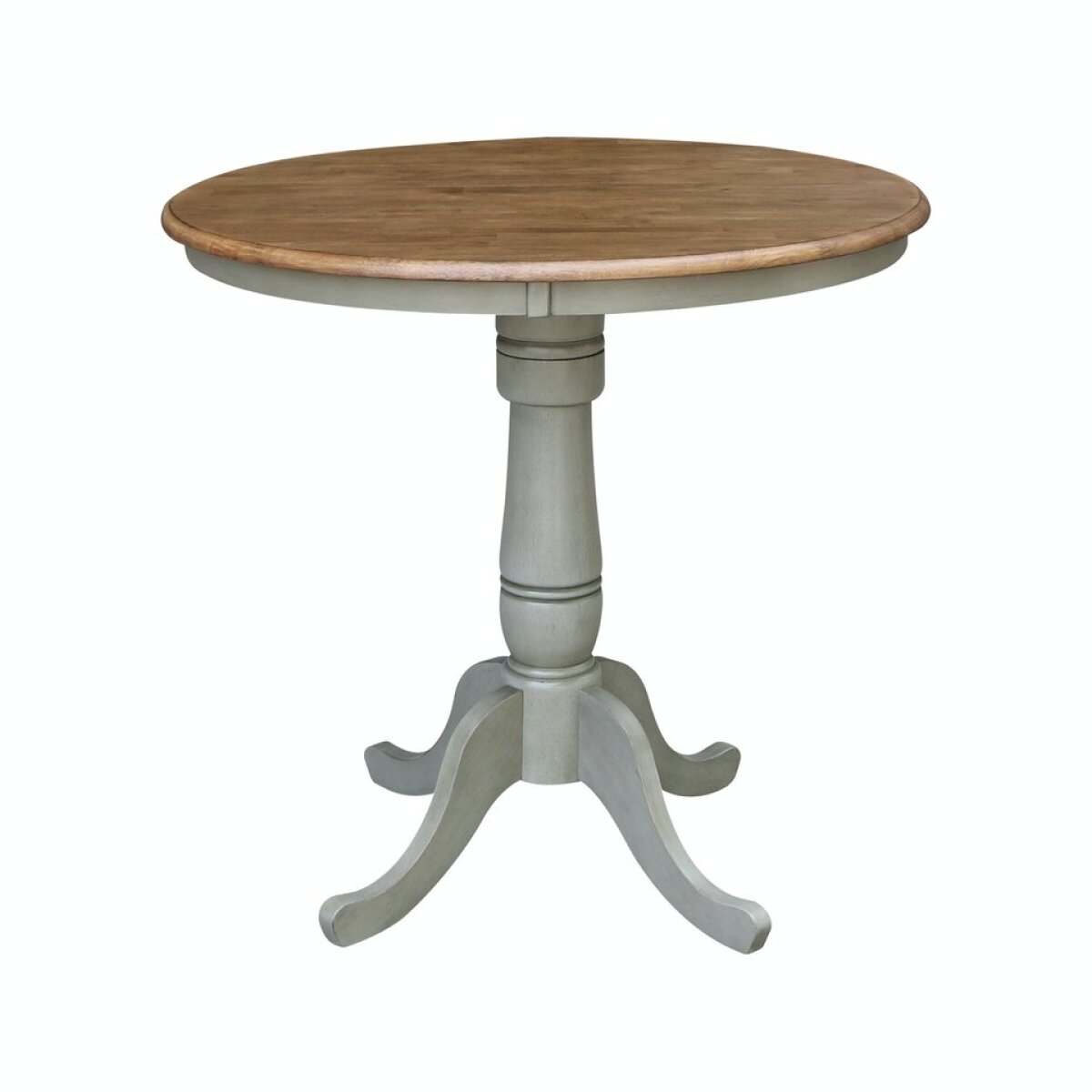 ba01164754e3b86da56c9024a37370cf Dining Essentials - 36'' Round Table Top w/36" Traditional Pedestal w/ Extension in Hickory / Stone - Image 1