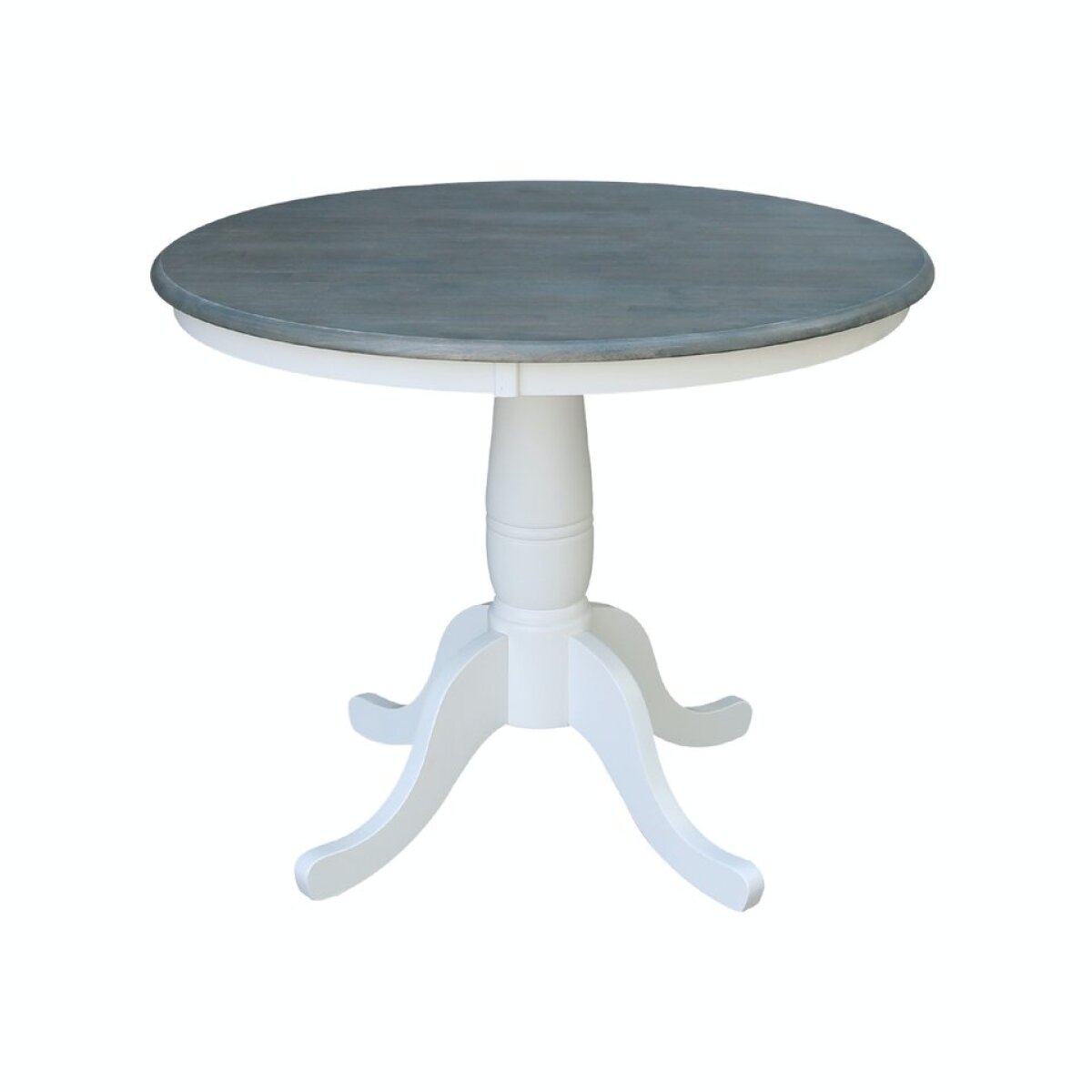 bae5863181ee744b839070f61f430110 36'' Round Table Top w/ 30" H Traditional Pedestal in Heather Gray & White - Image 1