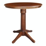 Dining Essentials - 36'' Round Table Top w/36"H Transitional Pedestal w/Extension in Espresso