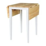 Dining Essentials - Small Drop Leaf Leg Table in Natural & White - Image 6