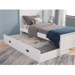 Tykes Bedroom - Pure White Lancaster Twin Trundle Bed - BD08-702TTF - Image 2