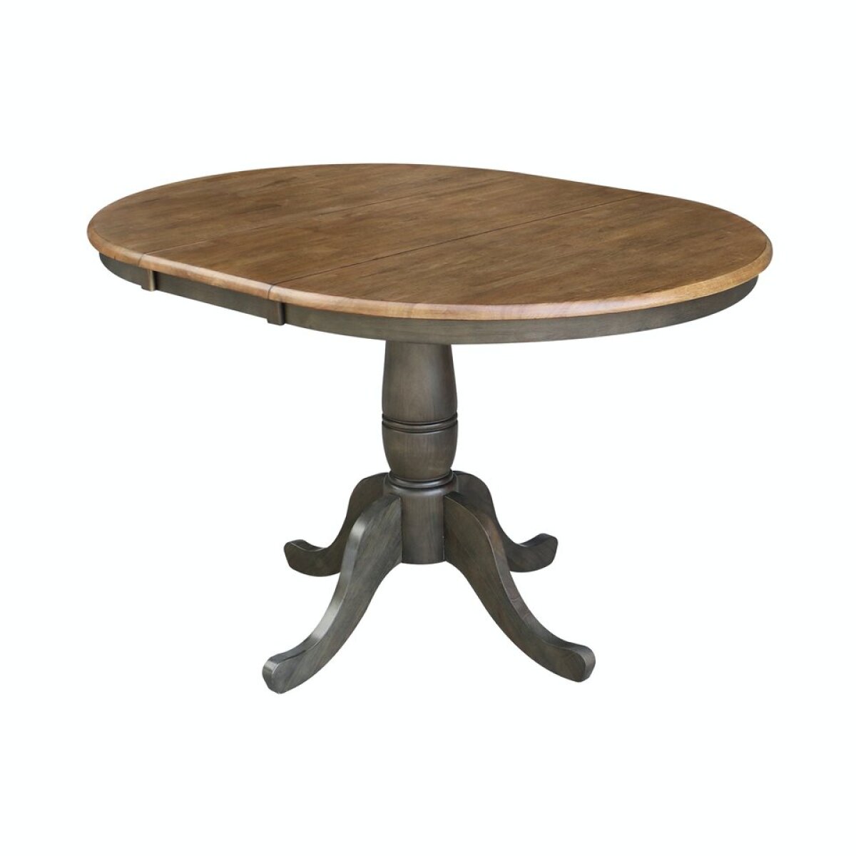 be61e890e9629c08dad91f6151c84427 Dining Essentials - 36" Extension Table Top w/30"H Traditional Pedestal in Hickory/Coal - Image 1