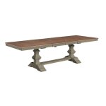 Vista Collection Extension Table Top w/Banks Trestle Base in Hickory and Stone - T141-42110XXB