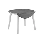 Dining Essentials - 42" Round Drop Leaf Table in Heather Gray & White