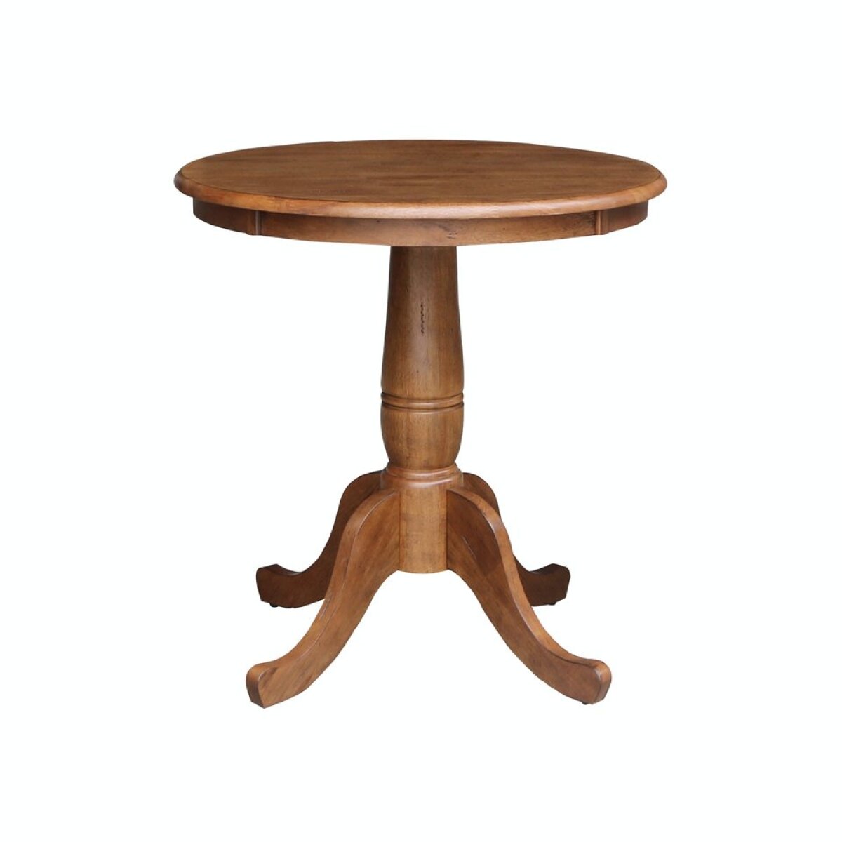c5a355aa93b6d6c350962fc85d69b56d Dining Essentials - 36'' Round Tabe Top w/ 30''H Traditional Pedestal in Bourbon Oak - T42-30P - Image 1