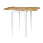 Dining Essentials - Small Drop Leaf Leg Table in Natural & White - Image 3