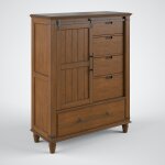 Farmhouse Chic Collection - Sliding Door Chest in Bourbon