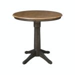 Dining Essentials - 36'' Round Table Top w/36"H Transitional Pedestal w/ Extension in Hickory / Coal