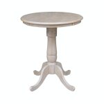 Dining Essentials - 30''Round Table Top w/36"H Traditional Pedestal w/Extension in Taupe Gray